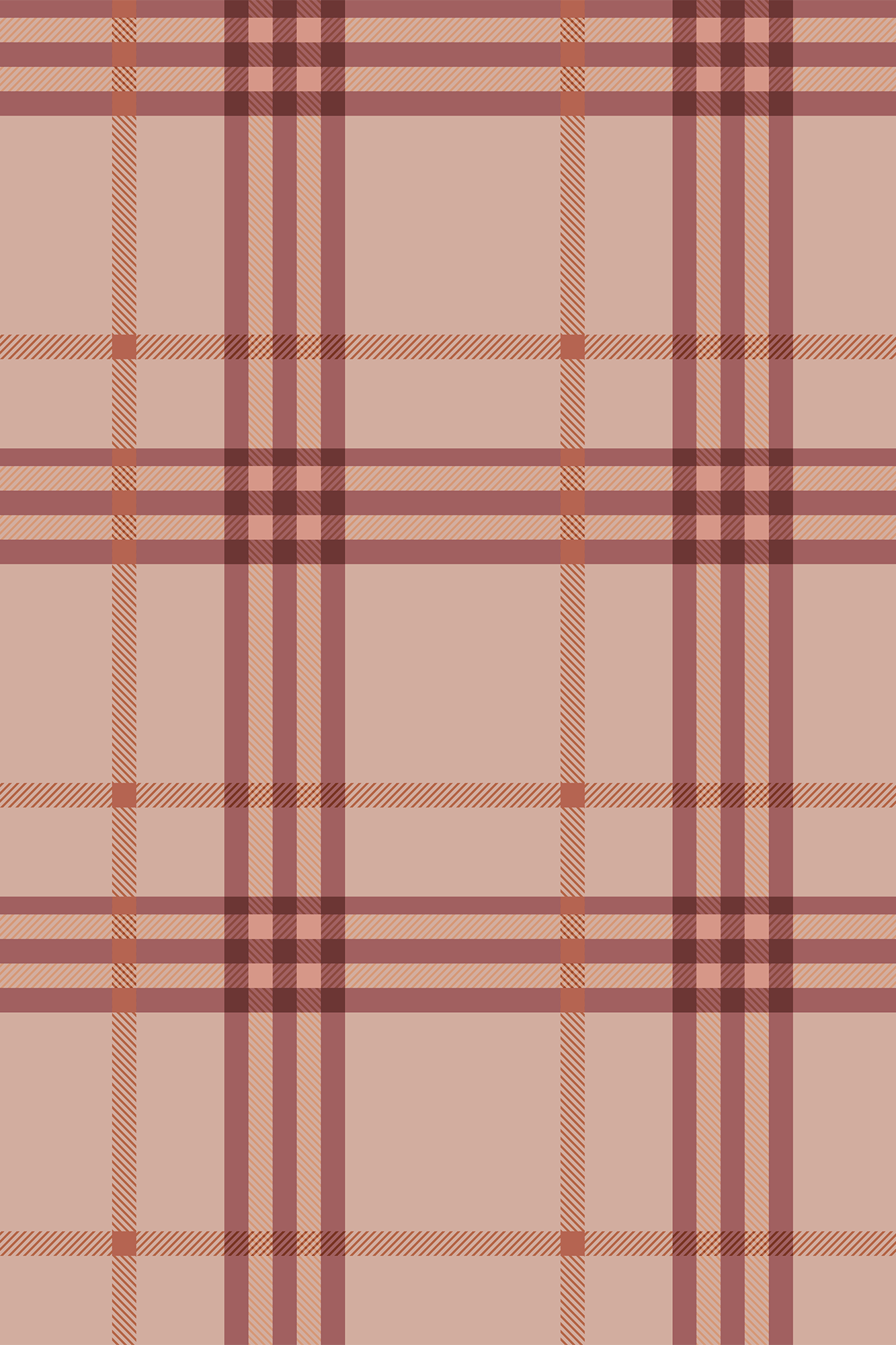 Nicholas Red and Orange Rustic Checked Wallpaper - Removable Wallpaper (Peel & Stick)