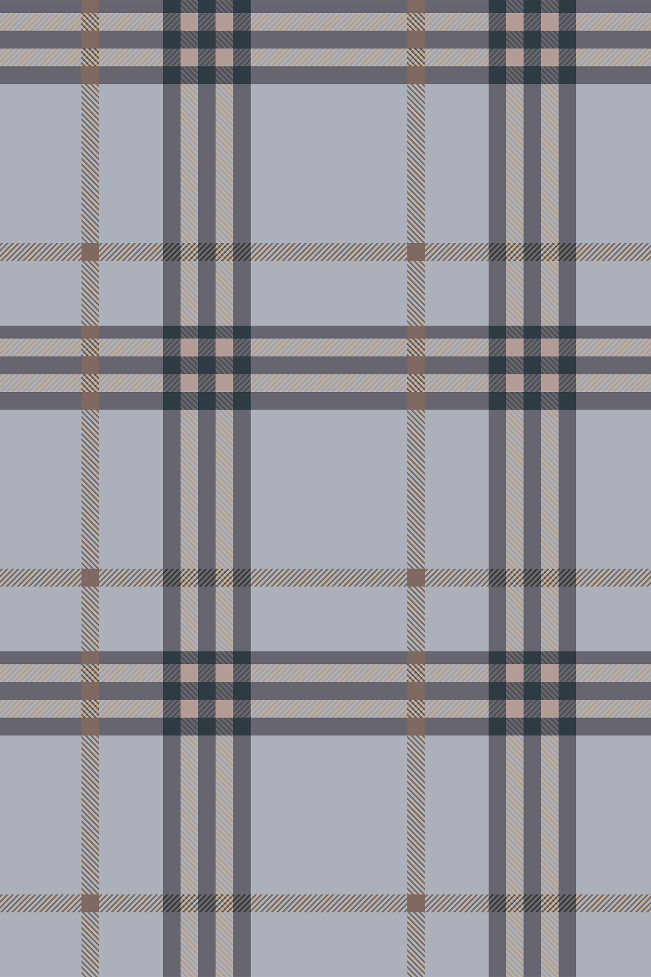 Nicholas Blue and Brown Rustic Checked Wallpaper - Removable Wallpaper (Peel & Stick)