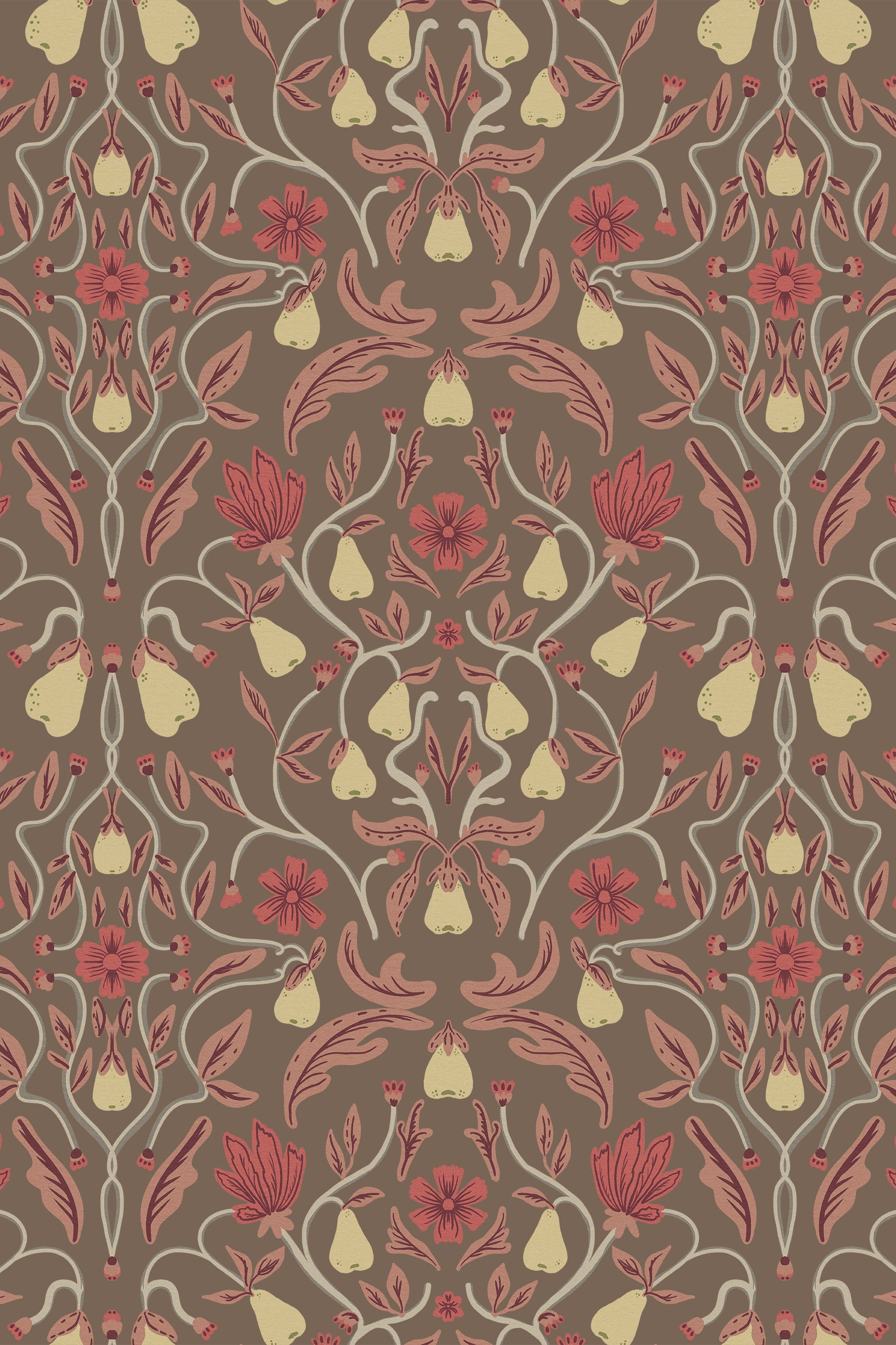 Perry Hazelnut and Tucson Red Pear Tree Wallpaper - Removable Wallpaper (Peel & Stick)