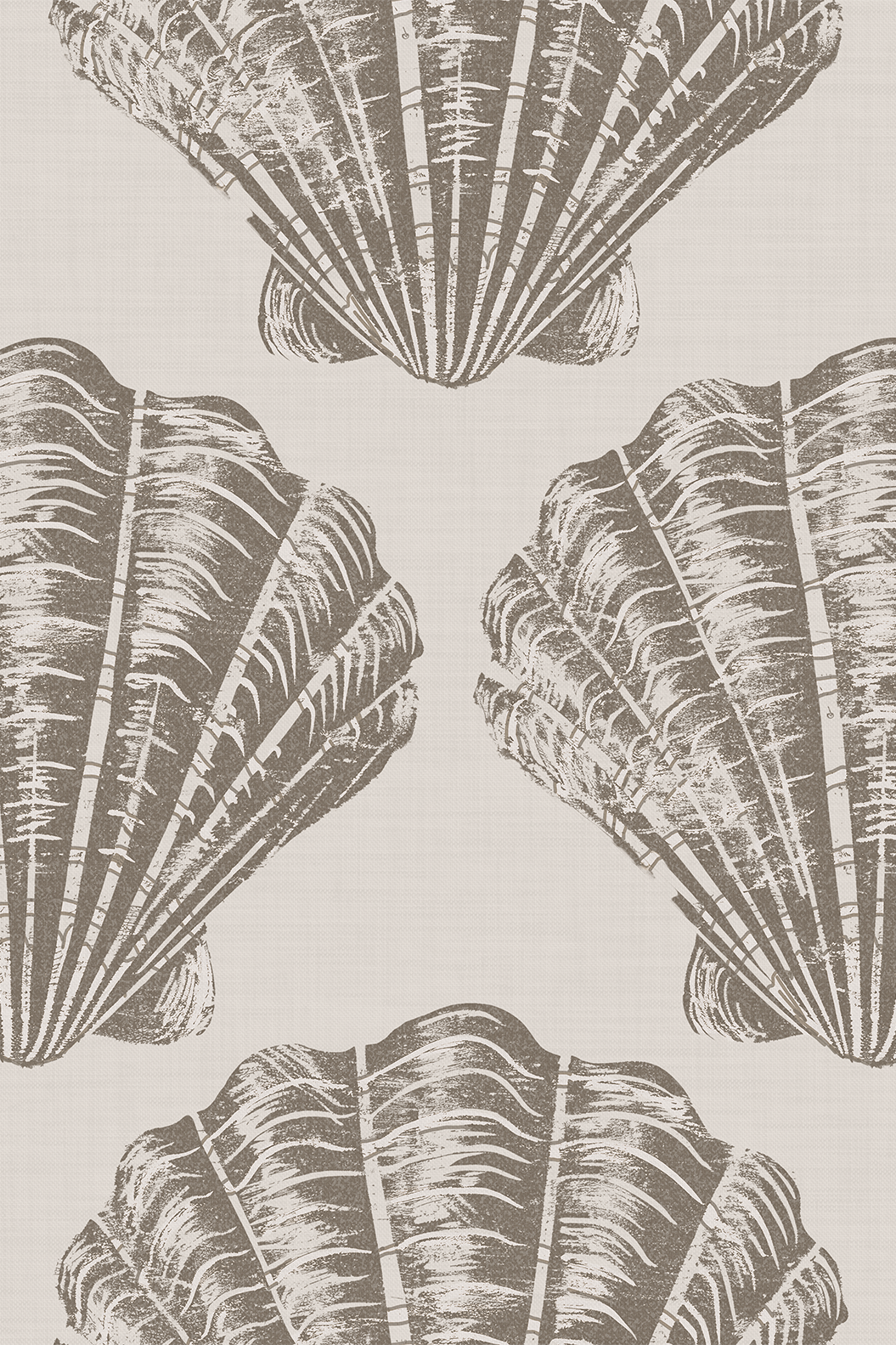 Piper Brown Scallop Sea Shell Wallpaper - Removable Wallpaper (Peel & Stick)