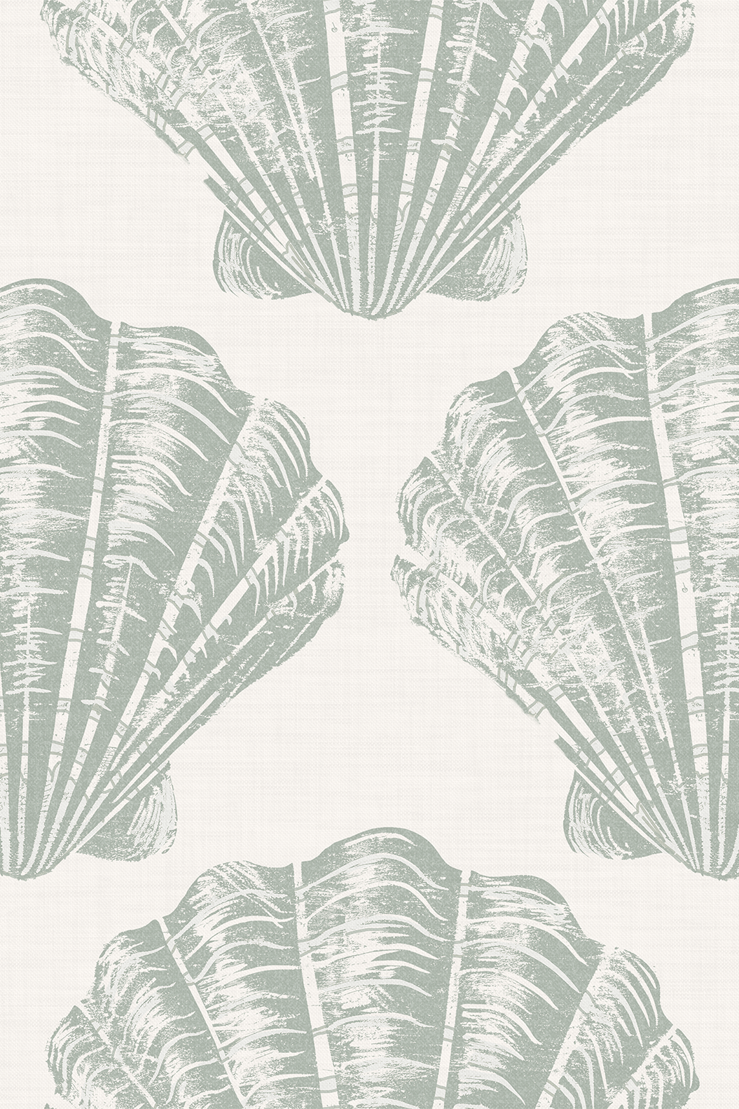 Piper Light Blue Scallop Sea Shell Wallpaper - Removable Wallpaper (Peel & Stick)