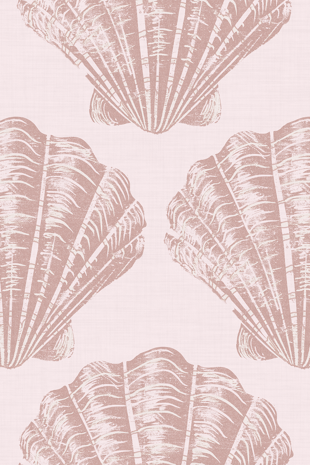 Piper Pink Scallop Sea Shell Wallpaper - Removable Wallpaper (Peel & Stick)