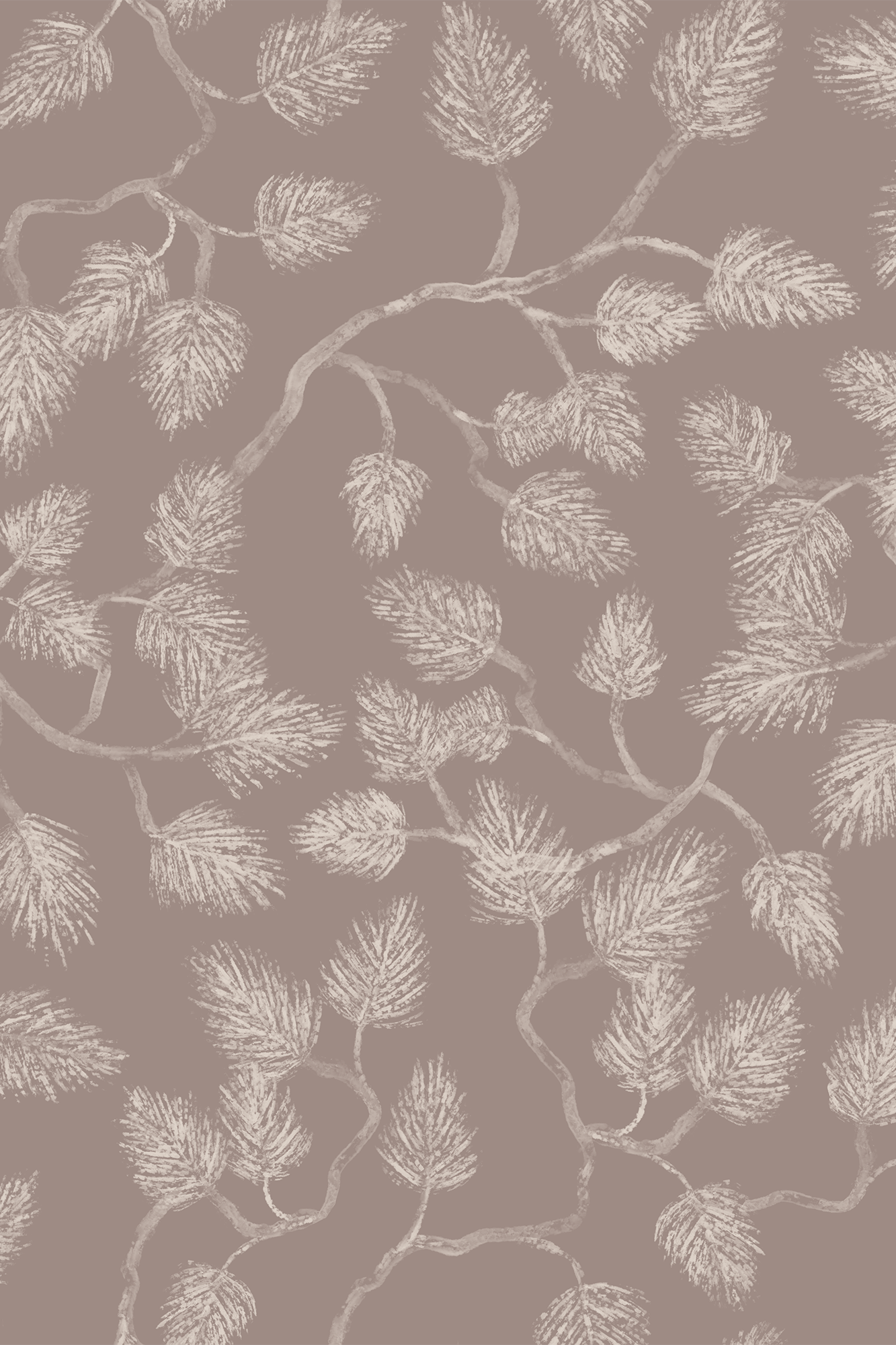 Rowan Cream Forest Pine Branches Wallpaper - Removable Wallpaper (Peel & Stick)