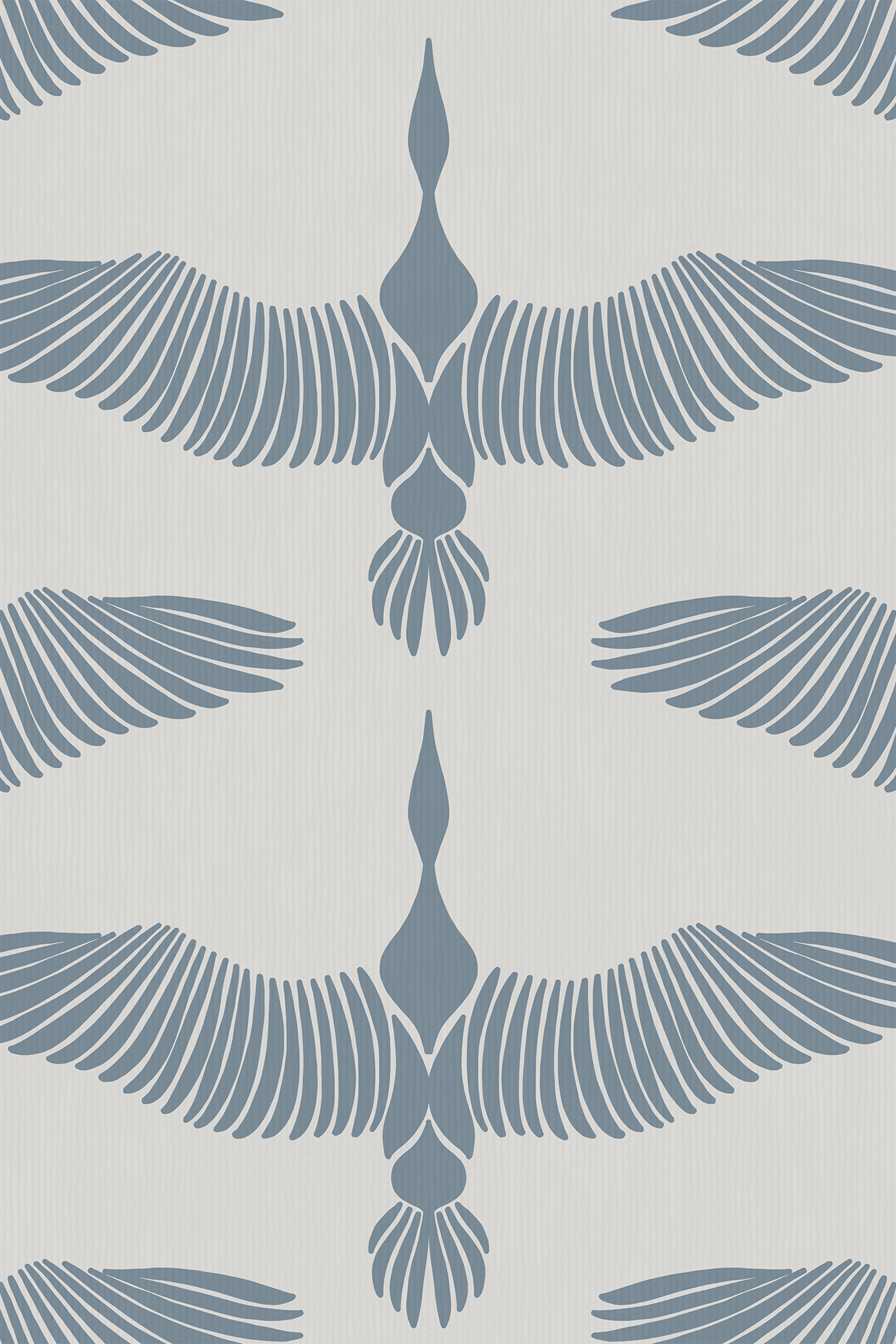 Saffron Blue Elegant Flying Cranes Wallpaper - Removable Wallpaper (Peel & Stick)