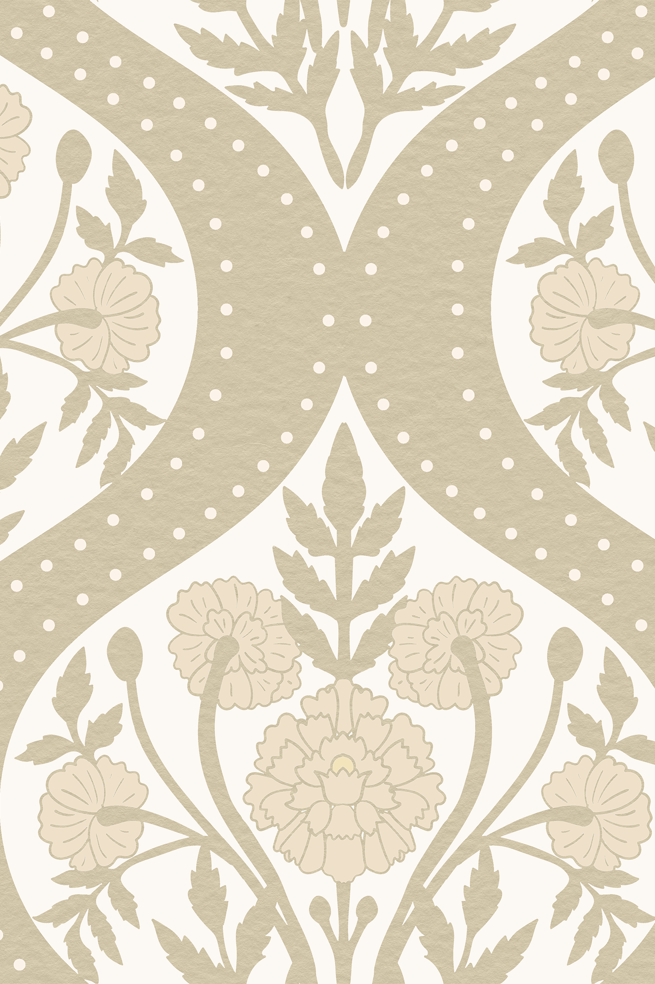 Ambrose Pale Yellow Grand Floral Garden Trellis Wallpaper - Removable Wallpaper (Peel & Stick)