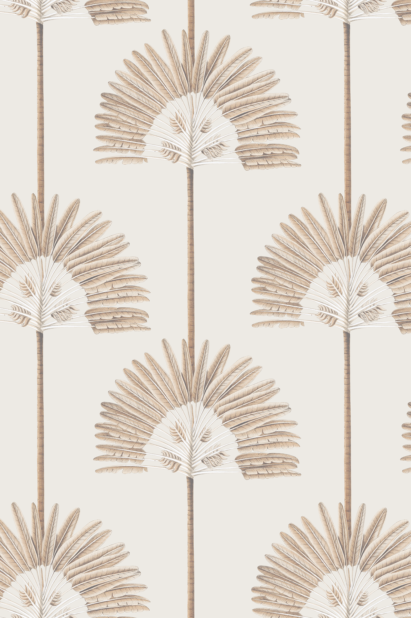 Augusta Neutral Luxurious Palm Tree Patterned Wallpaper - Removable Wallpaper (Peel & Stick)