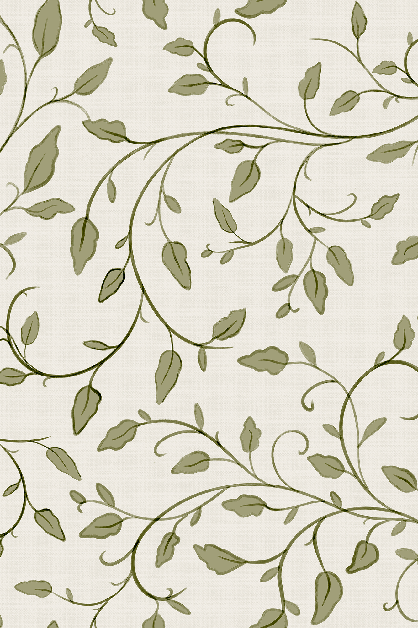 Avelina Green Whimsical Leaves Wallpaper - Removable Wallpaper (Peel & Stick)