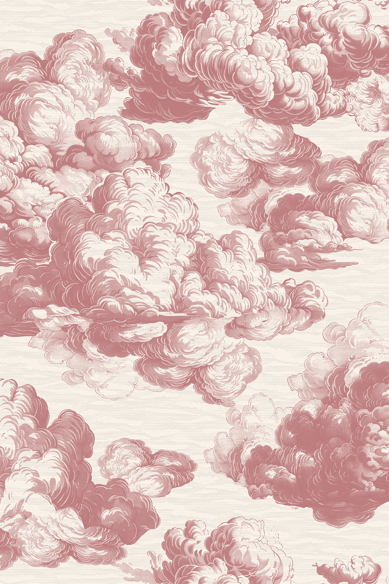 Blanche Pink Classic Cloud Etching Inspired Wallpaper - Removable Wallpaper (Peel & Stick)