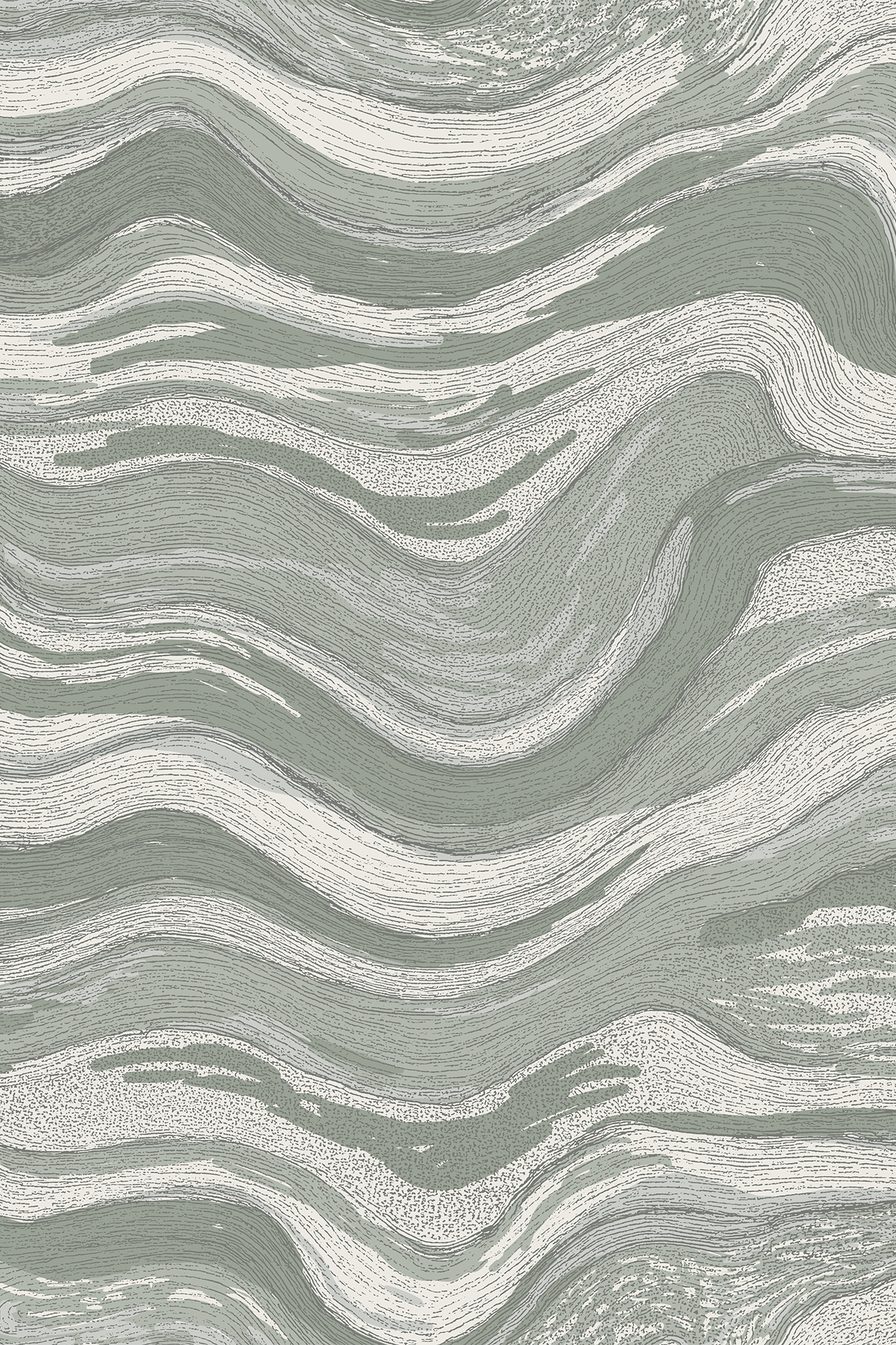 Cove Green Sand Wave Textured Wallpaper - Removable Wallpaper (Peel & Stick)
