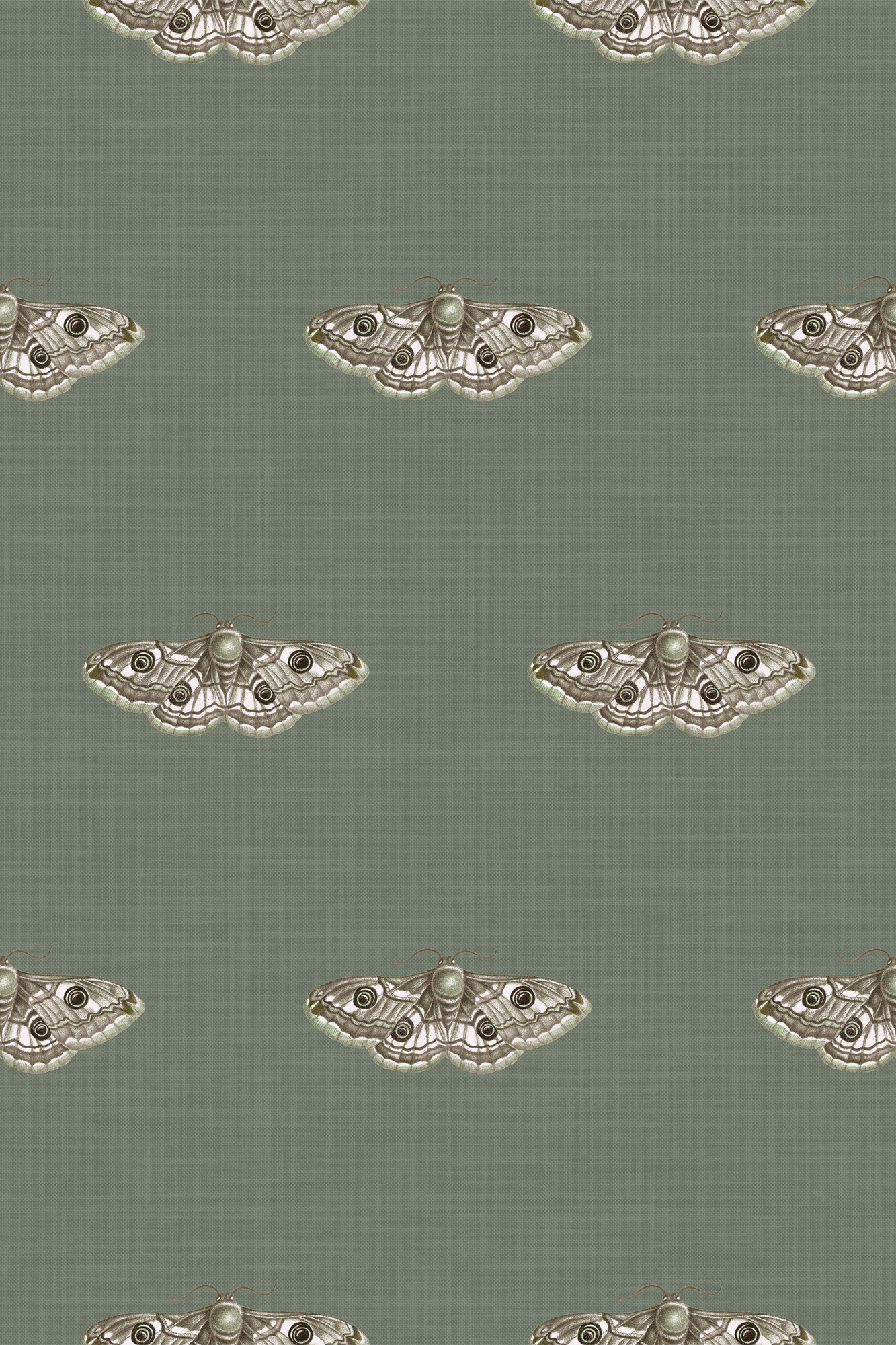 Hector Green Whimsical Moth Pattern Wallpaper - Removable Wallpaper (Peel & Stick)