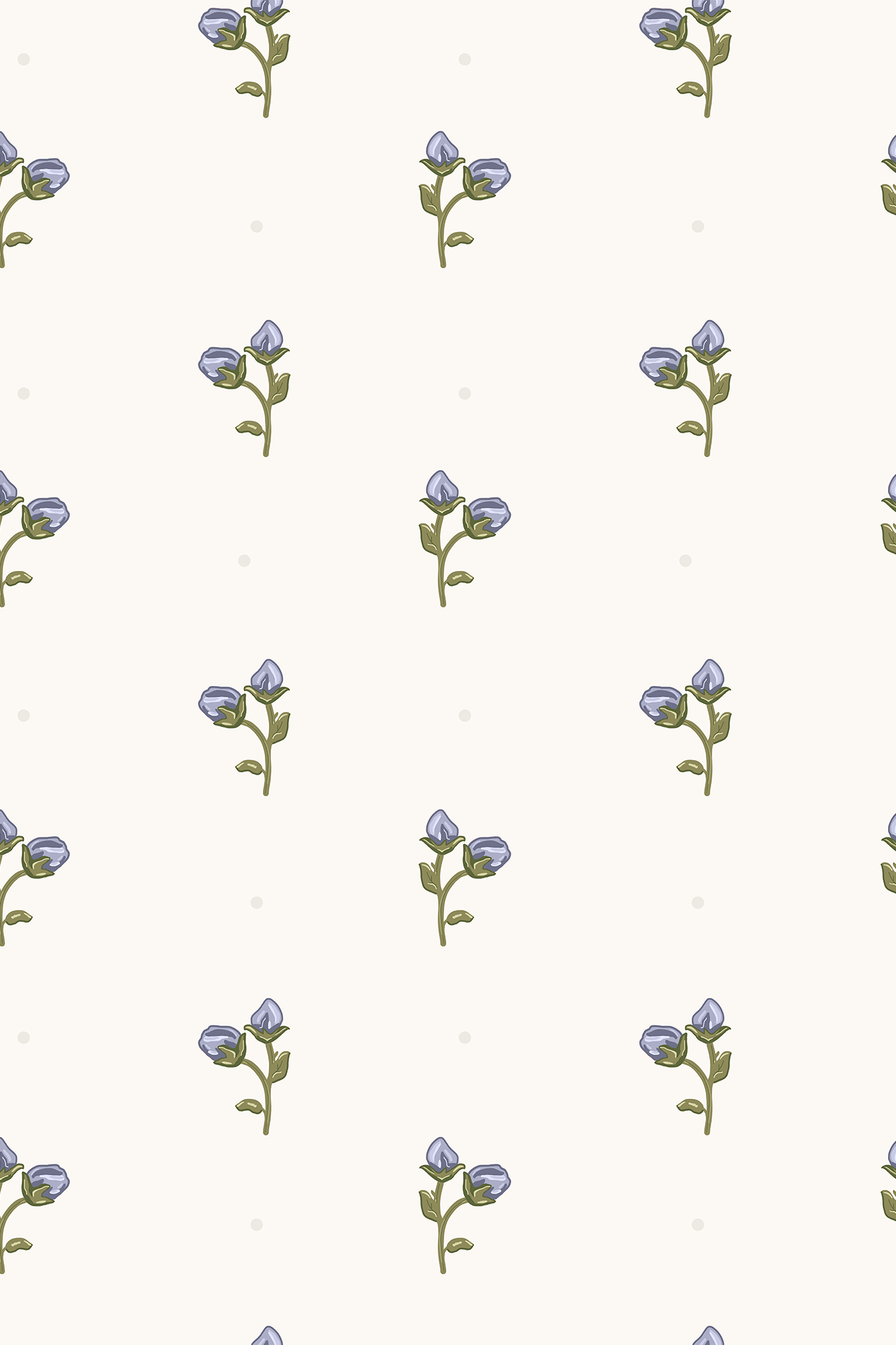 Isabella Lilac Ditsy Rose Bud Wallpaper - Removable Wallpaper (Peel & Stick)