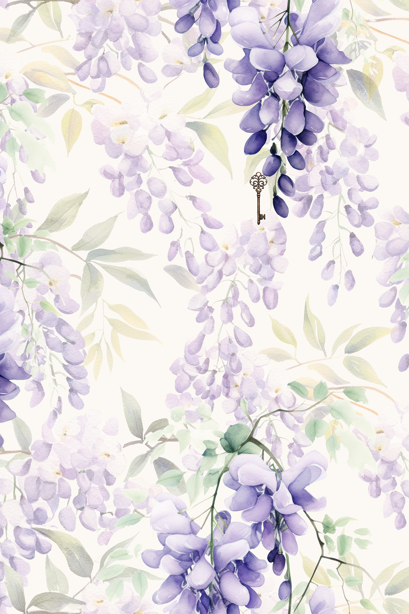 Juliet Lilac and Green Wisteria Garden Wallpaper - Removable Wallpaper (Peel & Stick)