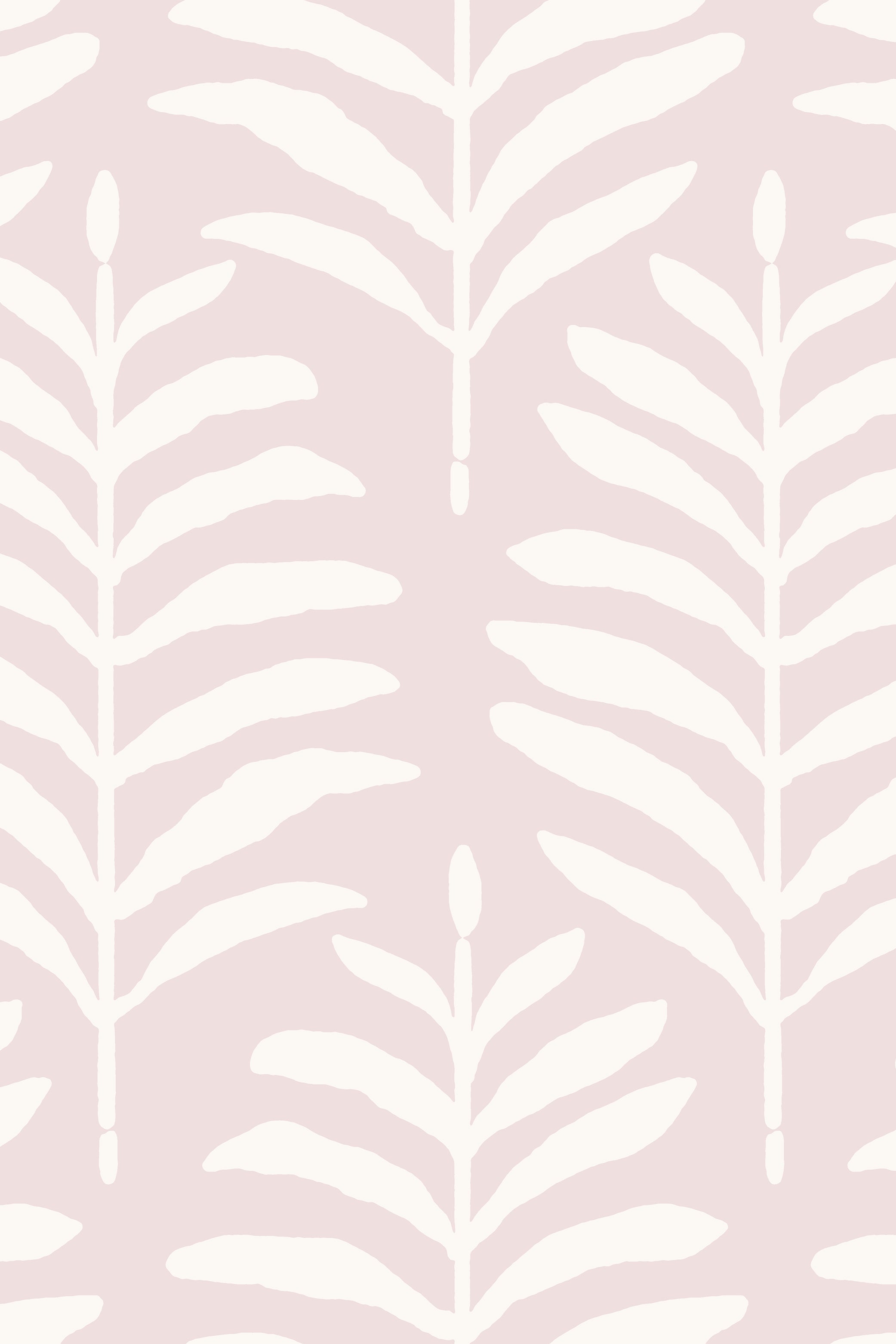 Lady Fern Light Pink Fern Botanical Pattern Wallpaper - Traditional Wallpaper (Paste-the-Wall)