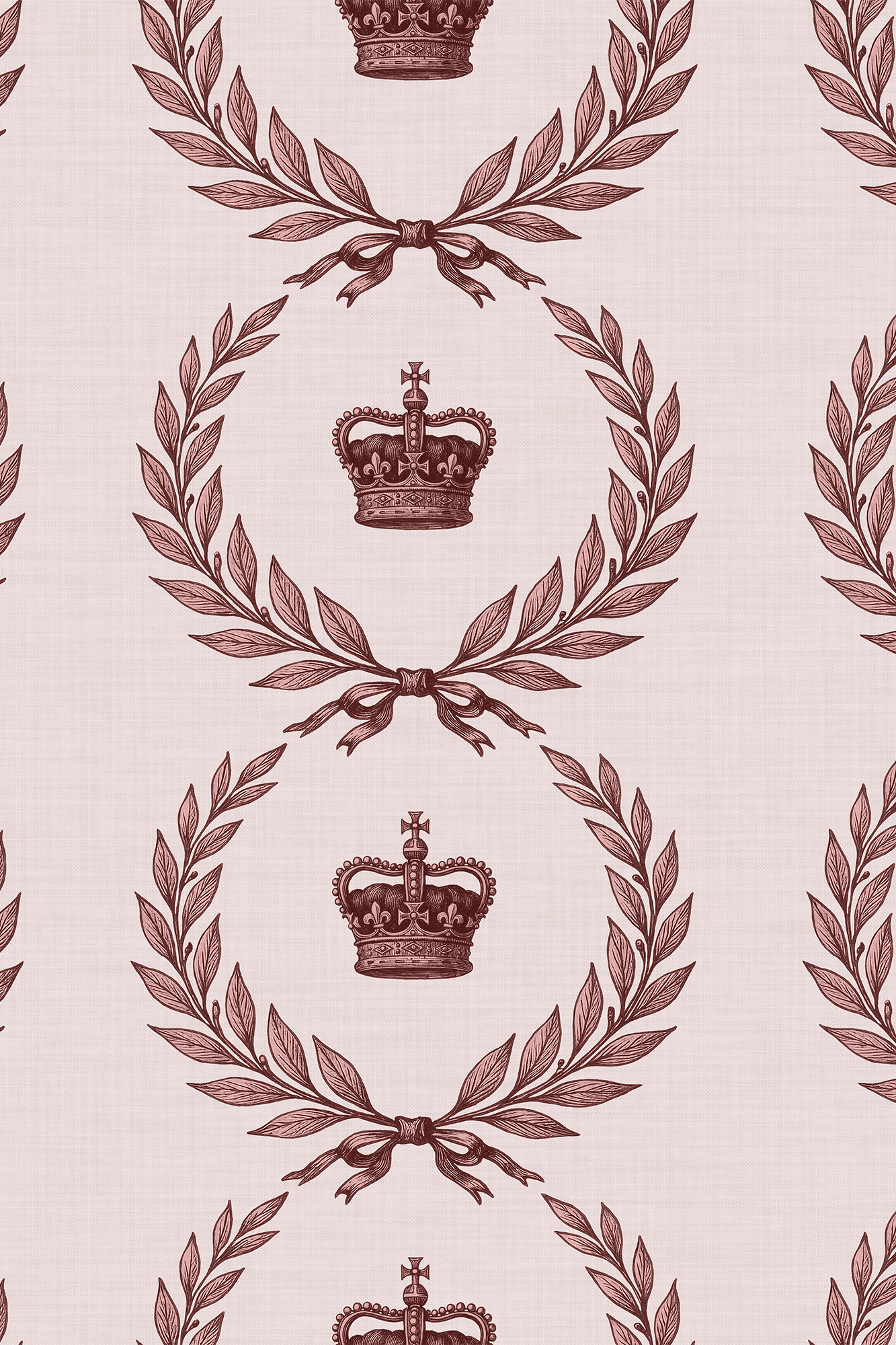 Louis Burgundy Regal Crown Trellis Wallpaper - Removable Wallpaper (Peel & Stick)
