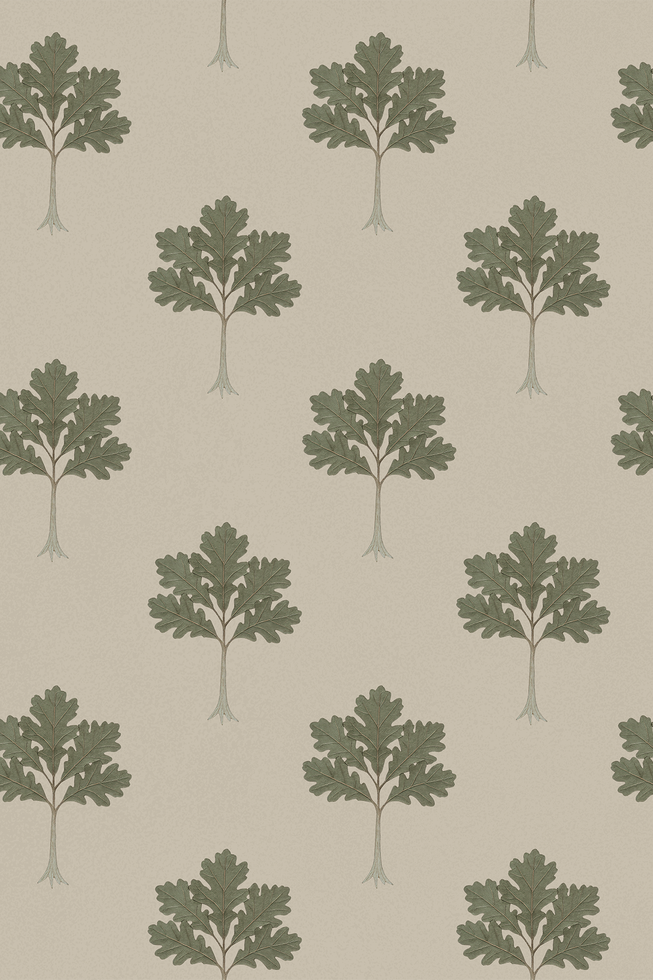 Oakley Green Elegant Ditsy Oak Tree Leaves Wallpaper - Removable Wallpaper (Peel & Stick)