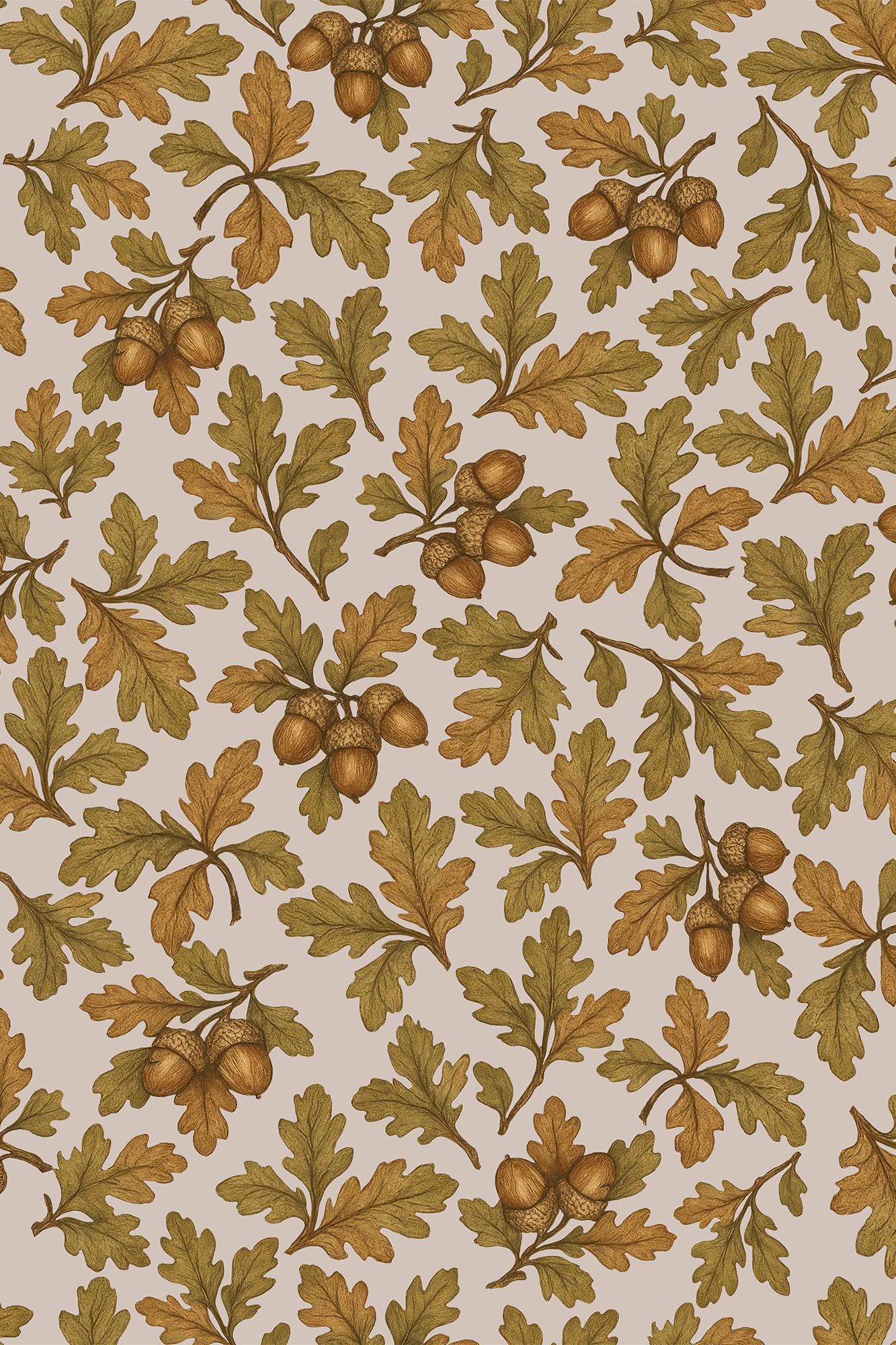 Ackley Yellow and Green Elegant Oak Leaf Wallpaper - Removable Wallpaper (Peel & Stick)