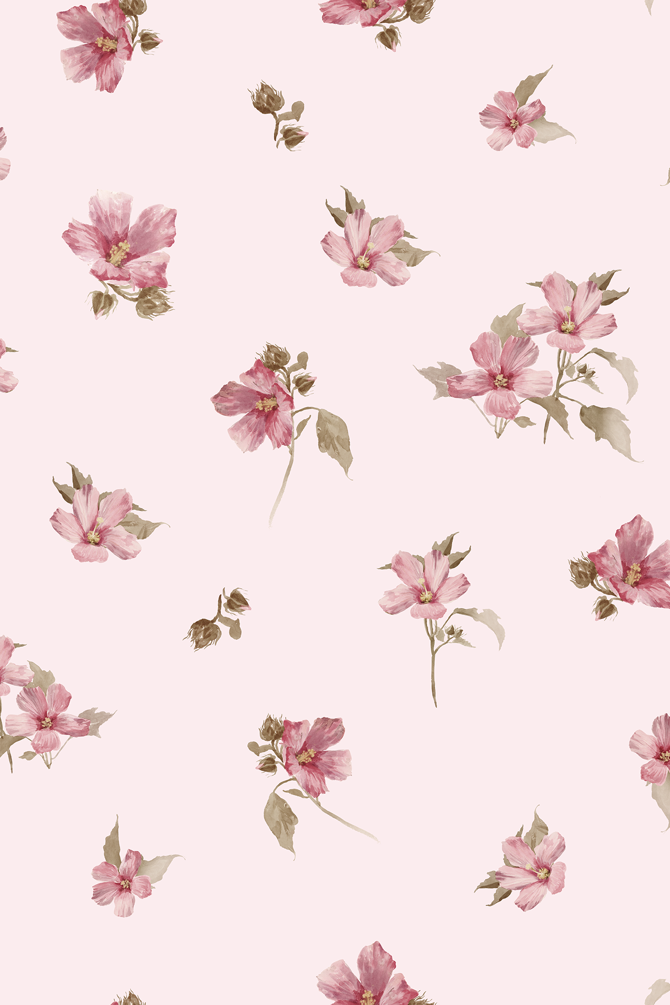 Adelia Dusky Pink Ditsy Floral Wallpaper - Removable Wallpaper (Peel & Stick)