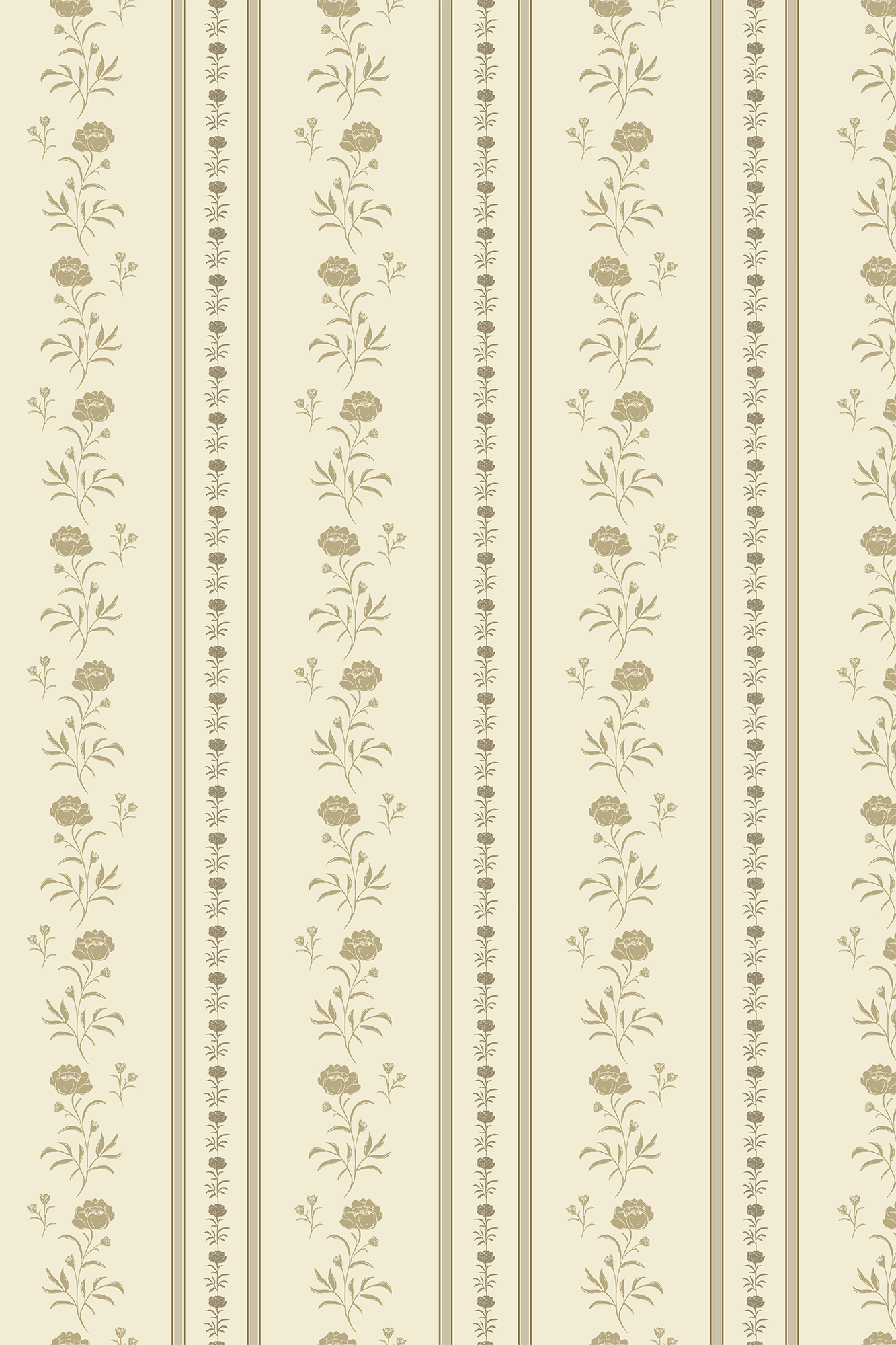 Annie Yellow Floral Striped Wallpaper - Removable Wallpaper (Peel & Stick)