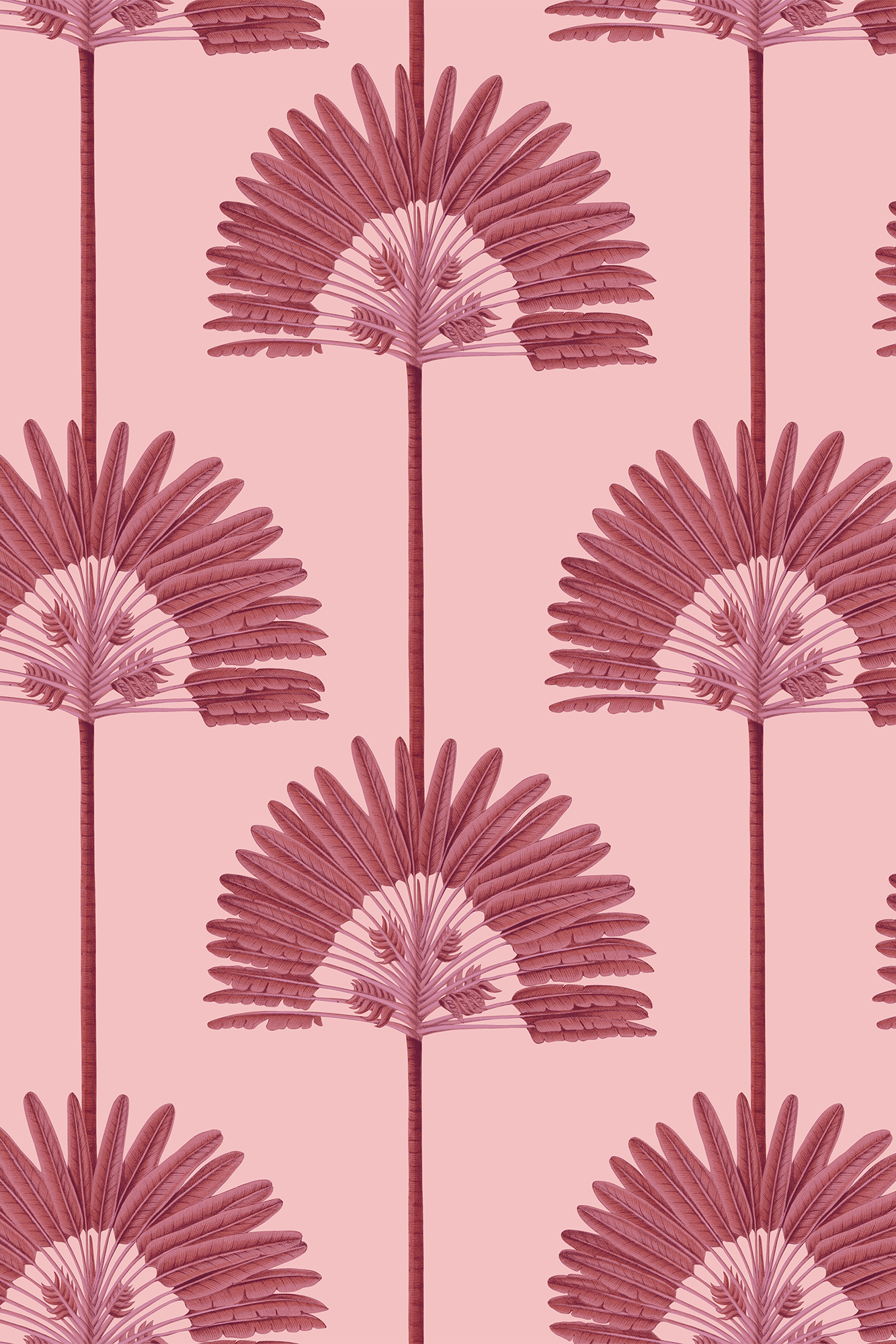 Augusta Pink Luxurious Palm Tree Patterned Wallpaper - Removable Wallpaper (Peel & Stick)