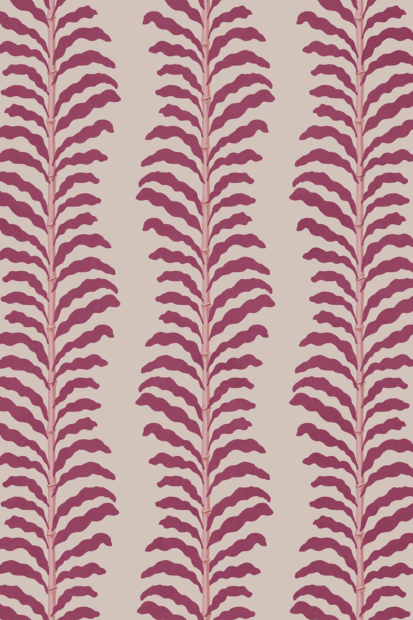 Celine Pink Soft Wave Bamboo Leaves Wallpaper - Removable Wallpaper (Peel & Stick)