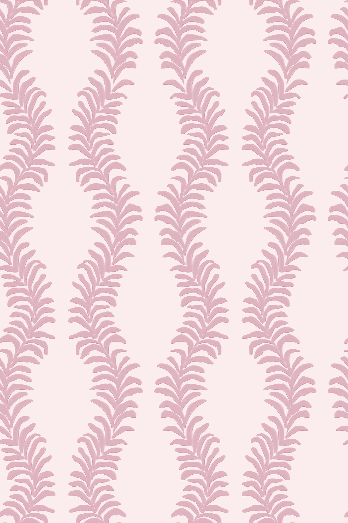 Clarence Pink Trailing Fern Leaves Patterned Wallpaper - Removable Wallpaper (Peel & Stick)
