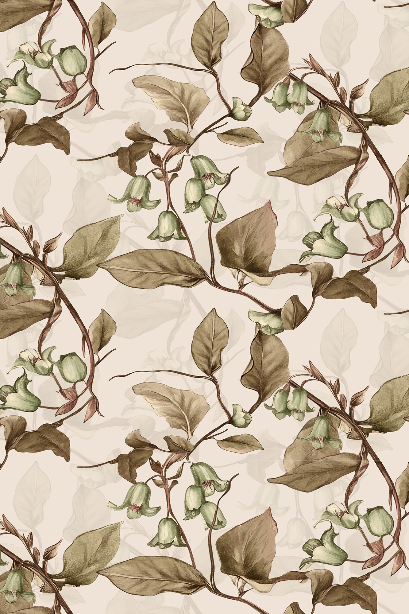 Eleanor Green Bluebell Floral Meadow Wallpaper - Removable Wallpaper (Peel & Stick)
