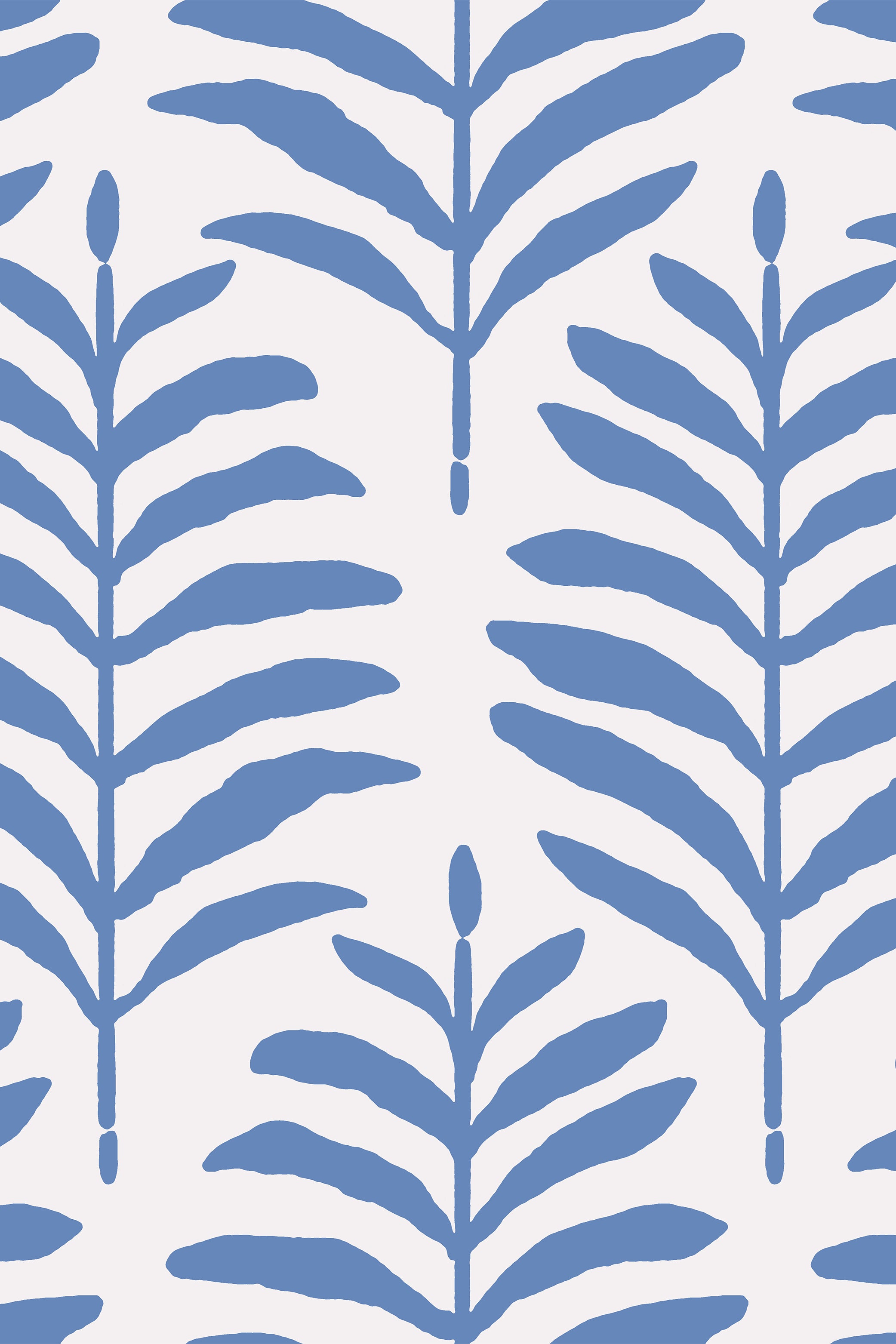 Lady Fern Blue & White Fern Botanical Pattern Wallpaper - Removable Wallpaper (Peel & Stick)