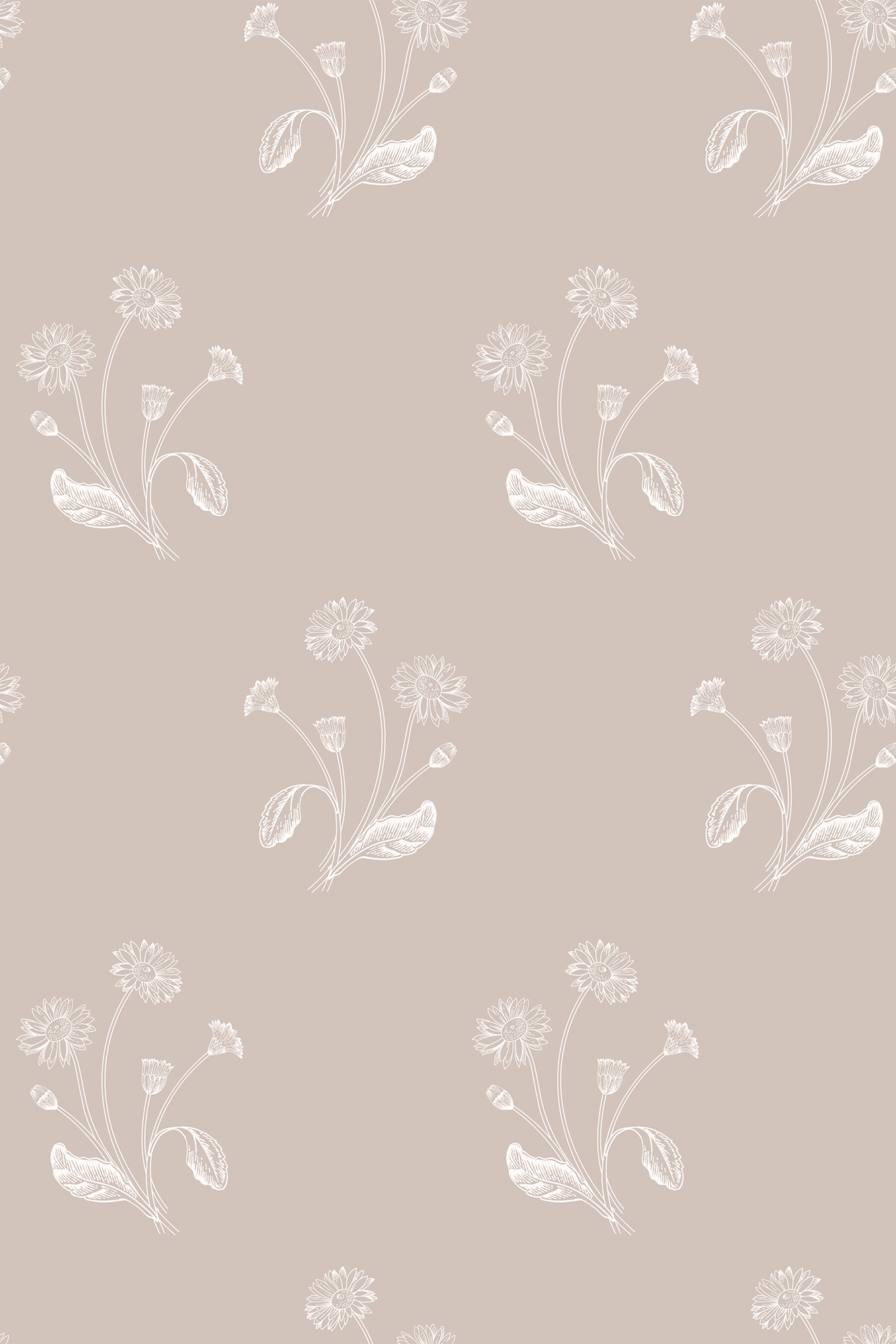 Maggie Sandy Yellow Daisy Cluster Repeat Wallpaper - Removable Wallpaper (Peel & Stick)