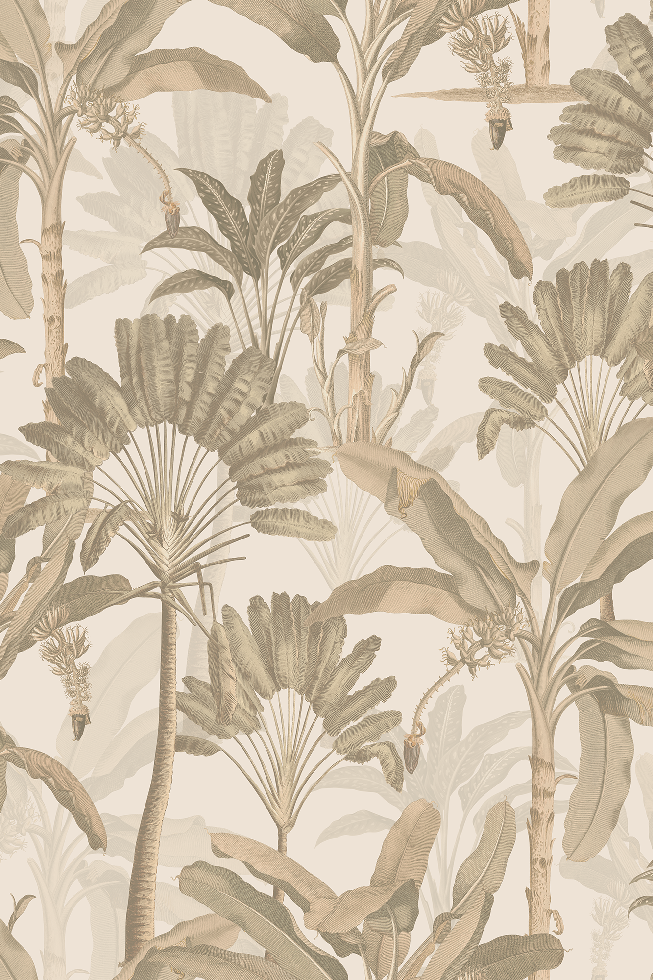 Otto Yellow Tropical Foliage Patterned Wallpaper - Removable Wallpaper (Peel & Stick)