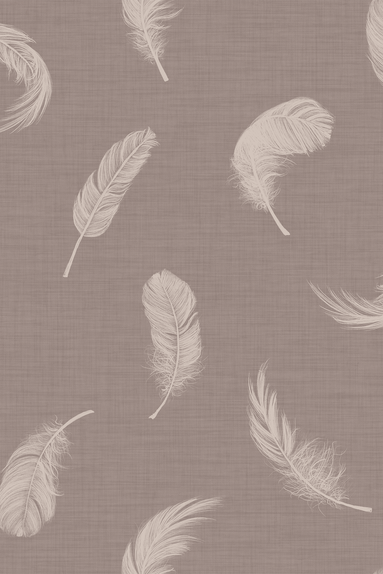 Quilla Beige Whimsical Feather Wallpaper - Removable Wallpaper (Peel & Stick)
