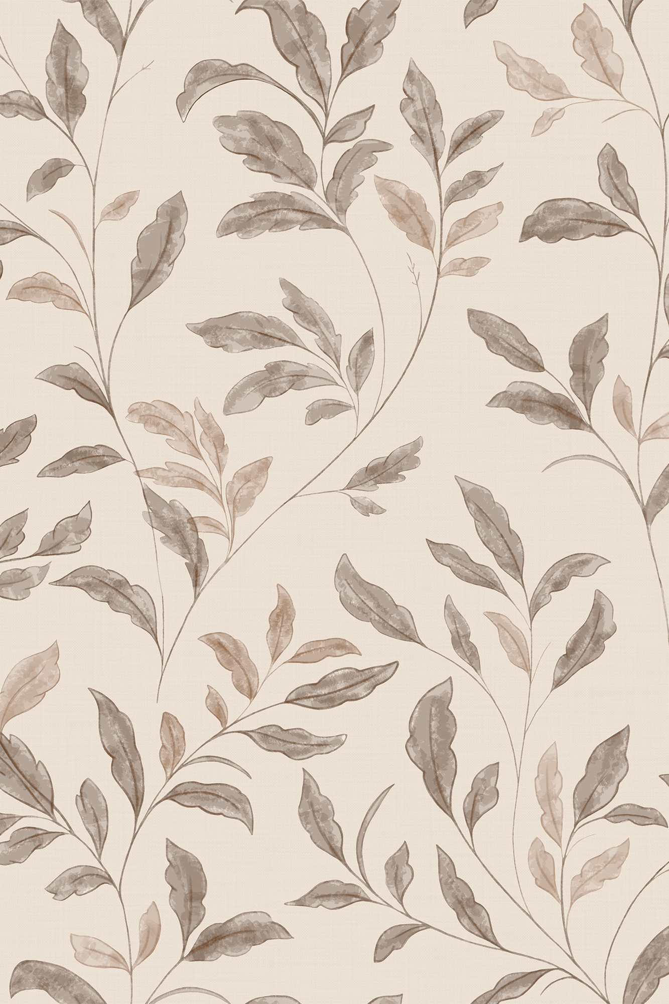 Romeo Beige Hand Painted Enchanted Leaves Wallpaper - Removable Wallpaper (Peel & Stick)