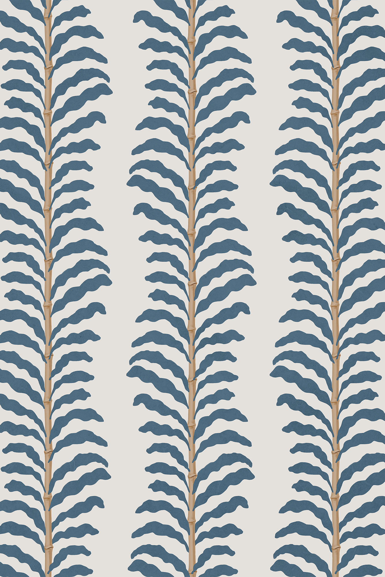 Celine Blue Soft Wave Bamboo Leaves Wallpaper - Removable Wallpaper (Peel & Stick)