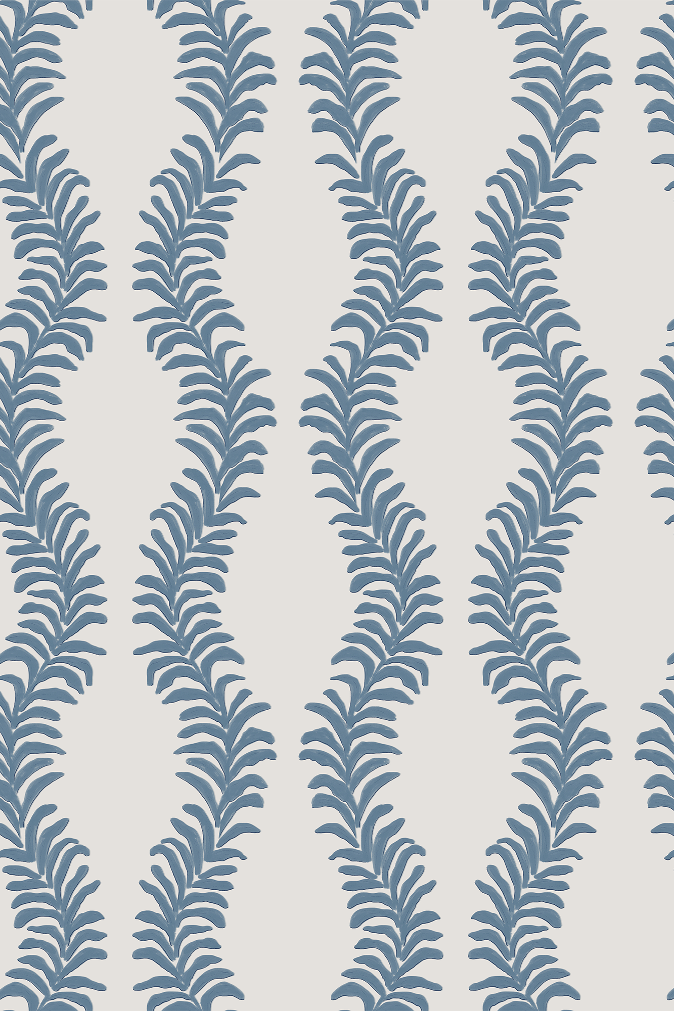 Clarence Blue Trailing Fern Leaves Patterned Wallpaper - Removable Wallpaper (Peel & Stick)