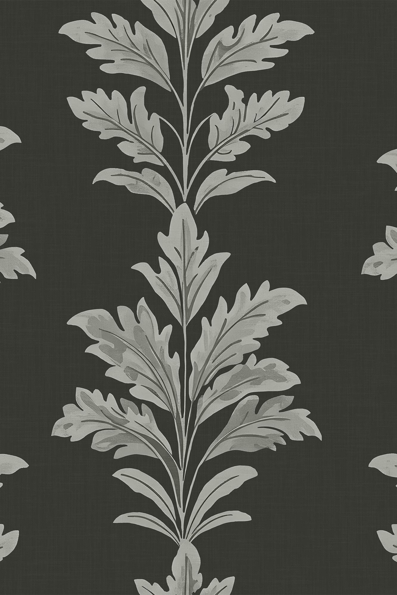 Clayton Green Striped Decorative Feathered Leaves Wallpaper - Removable Wallpaper (Peel & Stick)