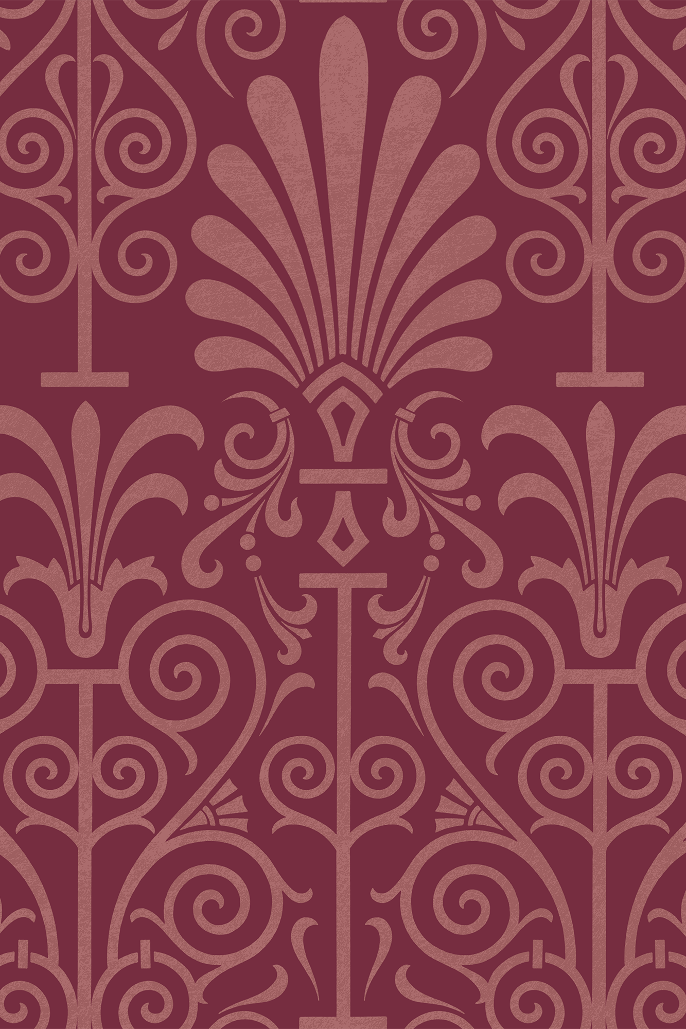 Dorothea Red Traditional Textured Damask Wallpaper - Traditional Wallpaper (Paste-the-Wall)