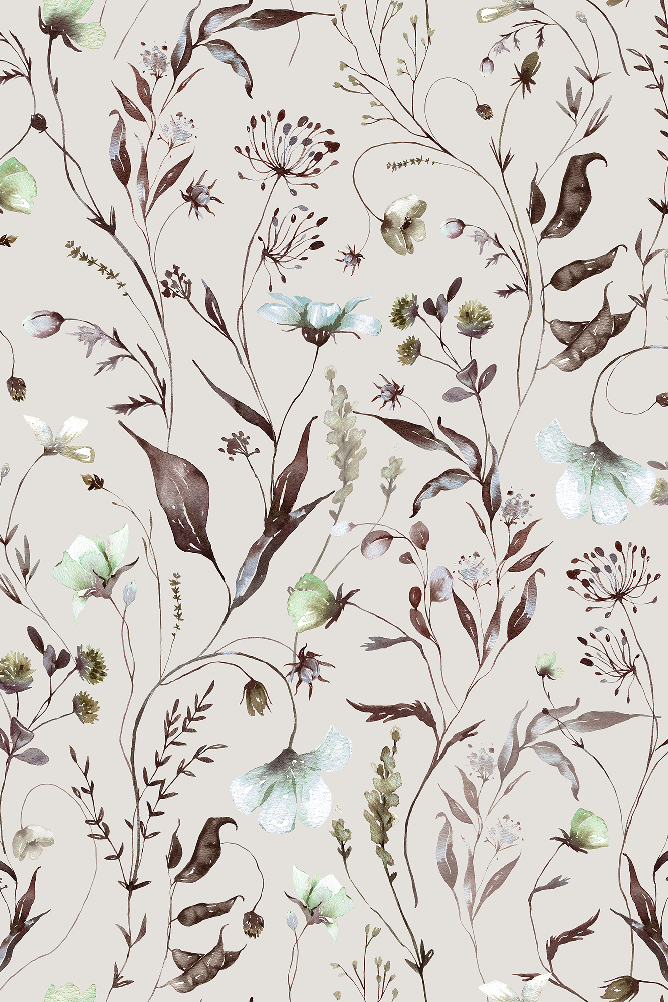 Fleur Blue Wildflower Meadow Wallpaper - Removable Wallpaper (Peel & Stick)