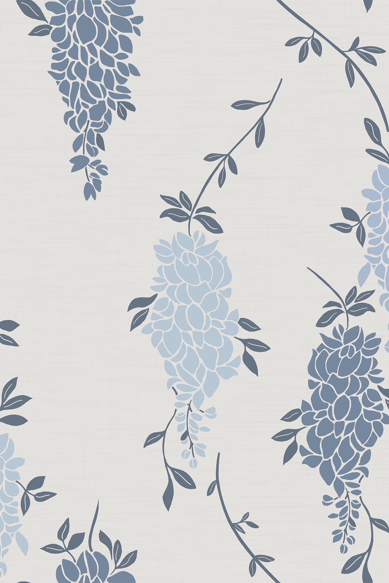 Jade Blue Romantic Wisteria Trails Wallpaper - Removable Wallpaper (Peel & Stick)