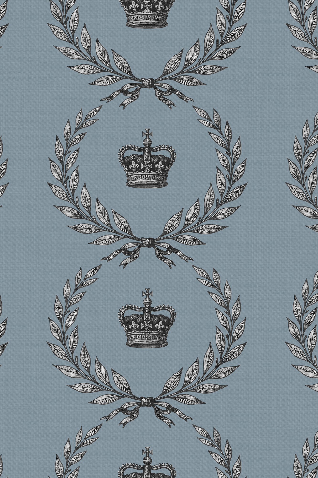 Louis Blue Regal Crown Trellis Wallpaper - Removable Wallpaper (Peel & Stick)