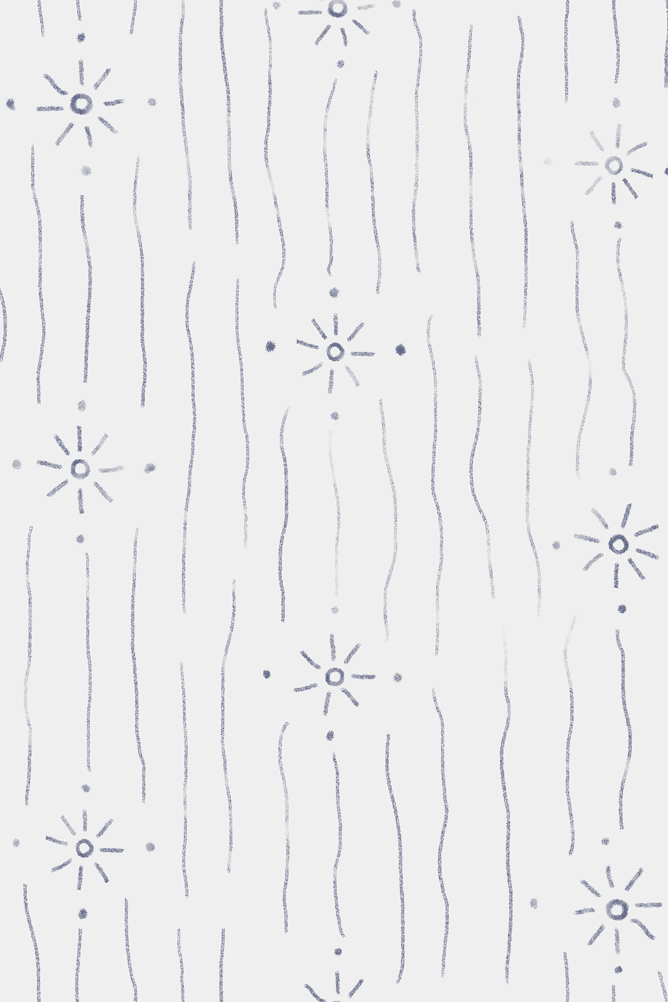 Mallory Navy Blue Vintage Ditsy Sunbursts Wallpaper - Removable Wallpaper (Peel & Stick)
